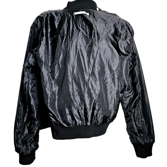 Pacsun Bomber Jacket Satin Mens Size M Full Zip Elastic Waist Lined Black VGC! - Picture 6 of 11
